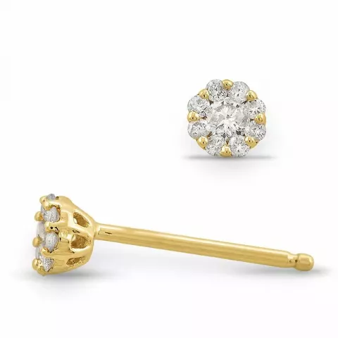 blommor diamant diamantörhängen i 14 karat guld med diamant 