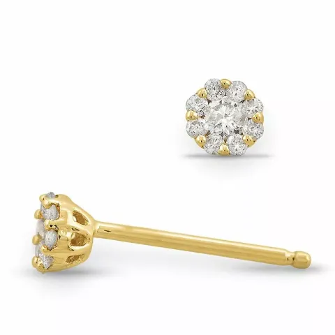 blommor diamant diamantörhängen i 14 karat guld med diamant
