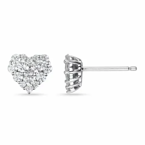 hjärta diamantörhängen i 14 karat vitguld med diamant