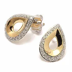 droppe diamant örhängestift i 14 karat guld med diamant
