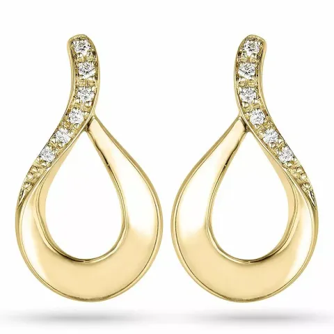 droppe diamant örhängestift i 14 karat guld med diamant