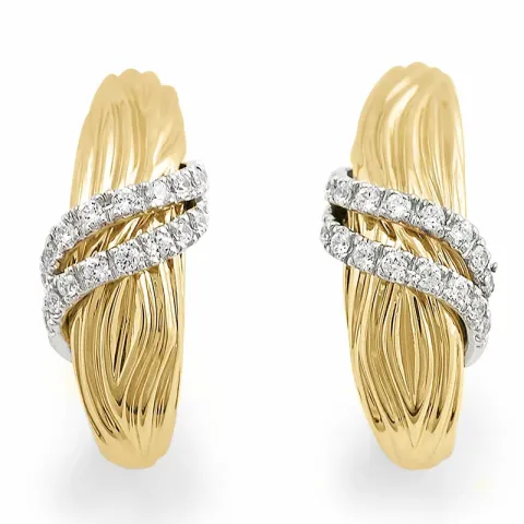 diamant örhängestift i 14 karat guld och vitguld med diamant