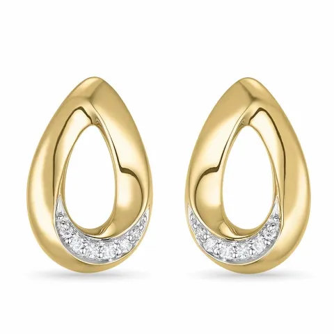 droppe diamant örhängestift i 14 karat guld och vitguld med diamant