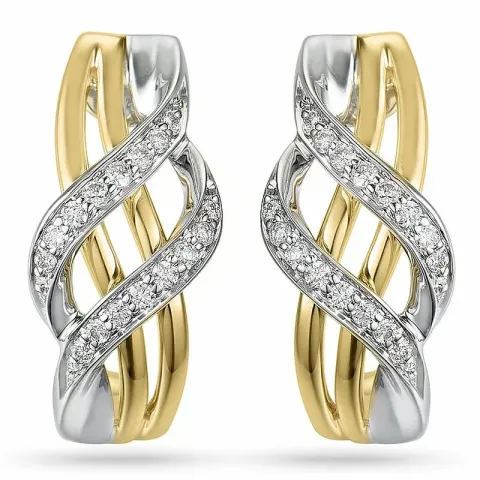 diamant örhängestift i 14 karat guld och vitguld med diamant