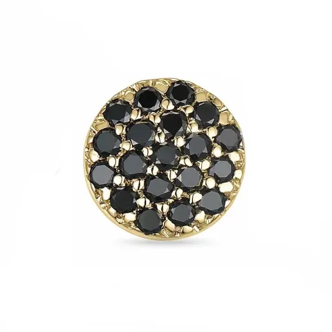 1/2 par svarta diamant solitäreörhängestift i 14 karat guld med svart diamant 