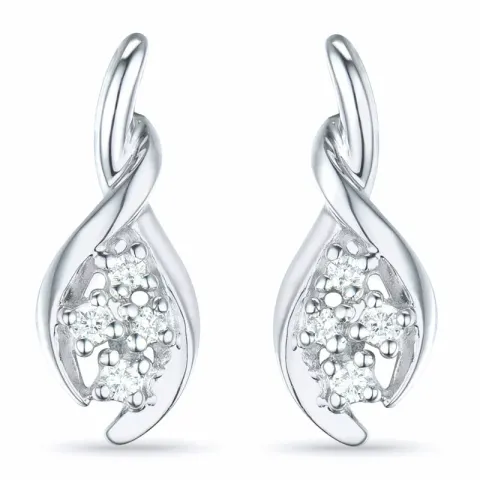 Diamant örhängestift i 14 karat vitguld med diamanter