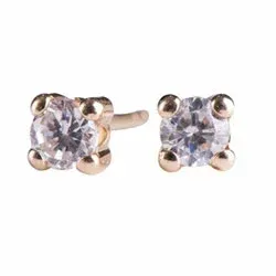 Små NORDAHL ANDERSEN örhängen i 14 karat guld vita zirkoner