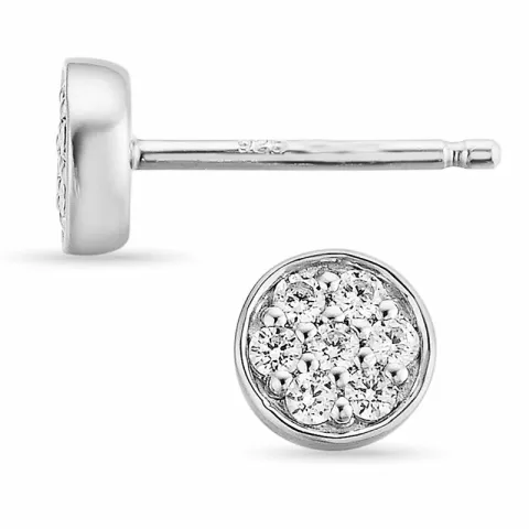 äkta  briljiantöronringar i 14 karat vitguld med diamanter 