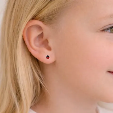 nyckelpiga örhängen i silver - Little Ones