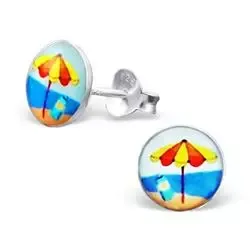 Parasoll örhängen i silver