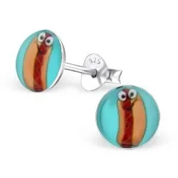 Runda örhängen i silver