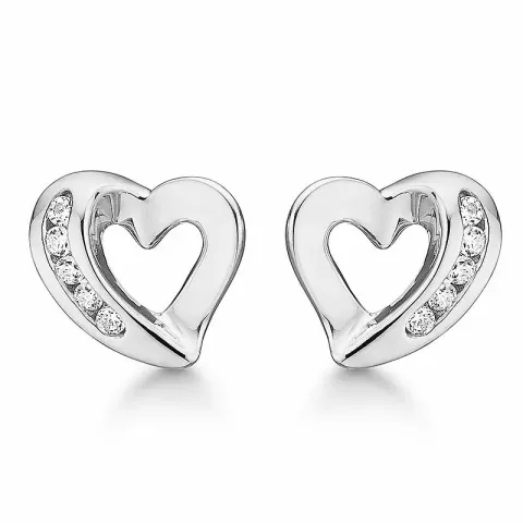 Aagaard hjärta zirkon örhängen i silver vit zirkon