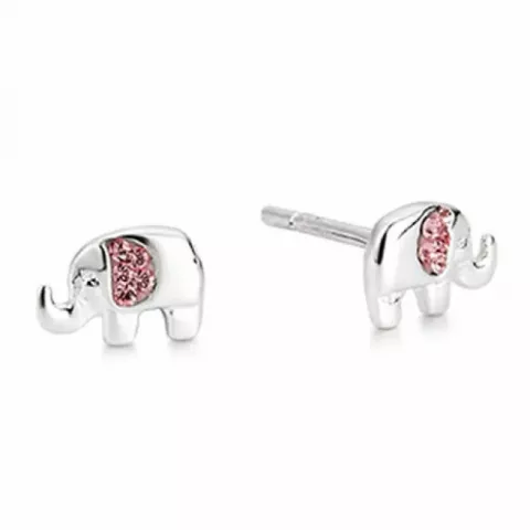 Aagaard elefant örhängen i silver rosa zirkon