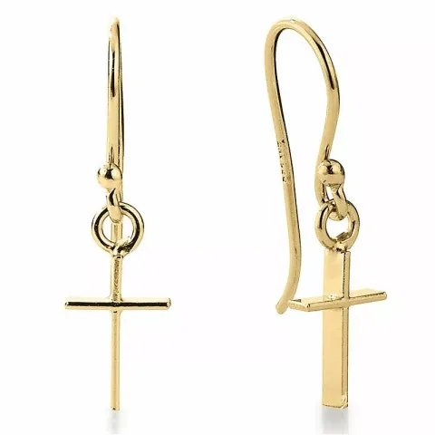 Långa Aagaard kors örhängen i förgyllt silver