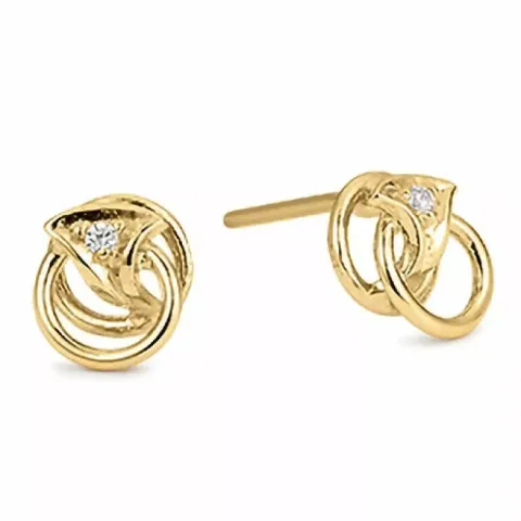 Aagaard cirkel örhängen i 8 karat guld vit zirkon