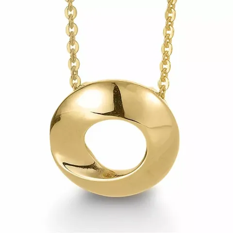 Blank Aagaard runt hängen i 8 karat guld