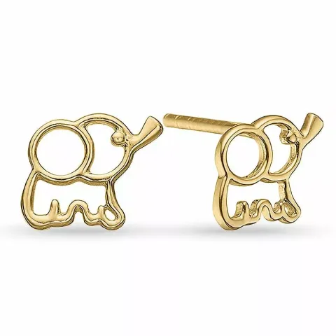 Aagaard elefant örhängen i förgyllt silver