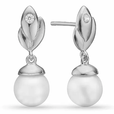 Aagaard abstrakt örhängen i silver vit zirkon