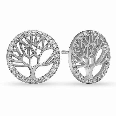10 mm aagaard livets träd örhängen i silver vit zirkon