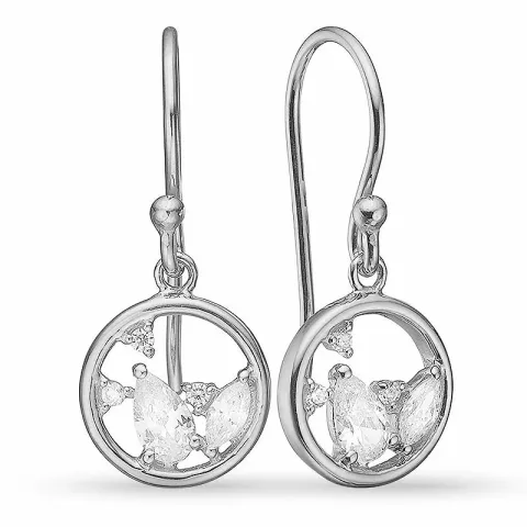 10 mm aagaard runda örhängen i silver vita zirkoner