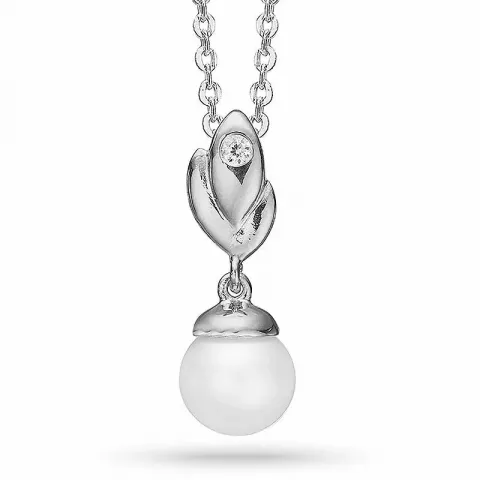 Aagaard abstrakt halskedja med berlocker i silver vit zirkon