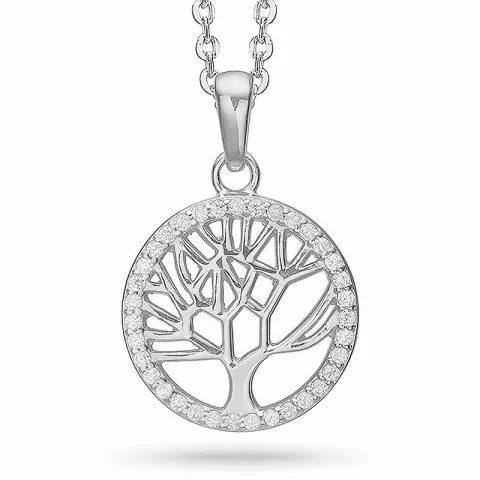 15 mm aagaard livets träd halskedja med berlocker i silver vit zirkon