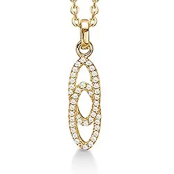 Aagaard zirkon hängen i 8 karat guld med forgylld silverhalskedja vit zirkon