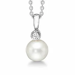 Aagaard halskedja i silver med hängen i 14 carat vitguld 0,04 ct