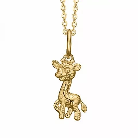 Aagaard giraff hängen med halskedja i förgyllt silver