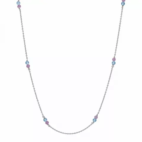 Aagaard halsband i silver lila ametist blå kvarts