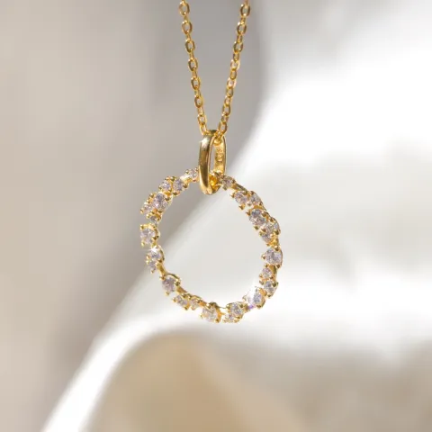 Evig kärlek Aagaard halskedja med berlocker i förgyllt silver