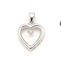 hjärta hängen i 14 carat vitguld 0,02 ct