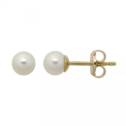 4 mm Støvring Design runda pärla örhängen i 8 karat guld