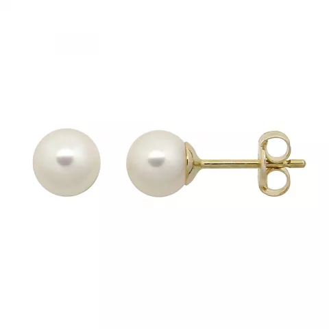 5 mm Støvring Design vita pärla örhängen i 8 karat guld