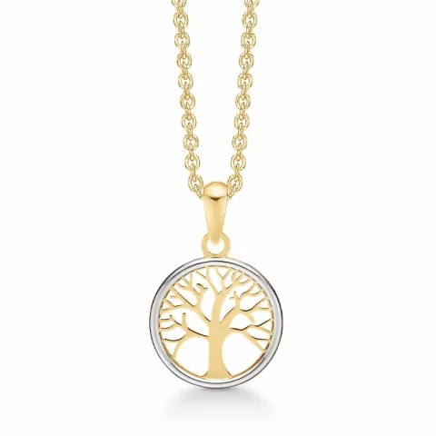Støvring Design livets träd halskedja med berlocker i 8 karat guld