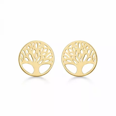 6 mm Støvring Design livets träd örhängen i 14 karat guld