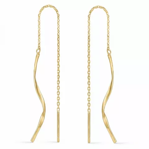 Støvring Design långa örhängen i 14 karat guld