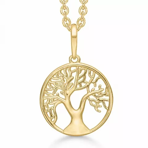 12 mm Støvring Design livets träd halskedja med berlocker i 8 karat guld