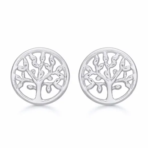 10 mm Støvring Design livets träd örhängen i rhodinerat silver