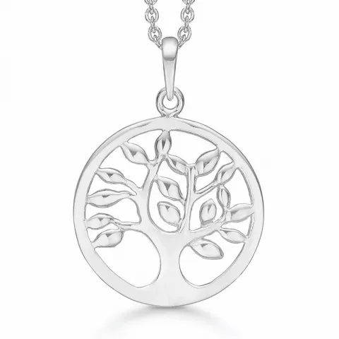 20 mm Støvring Design livets träd halskedja med berlocker i rhodinerat silver