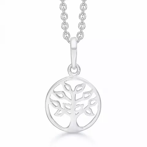 12 mm Støvring Design livets träd halskedja med berlocker i rhodinerat silver