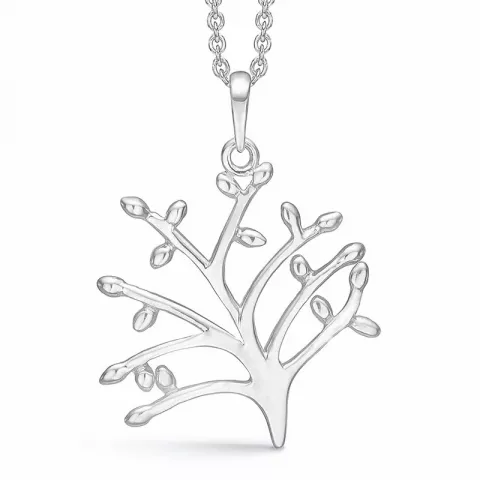 25 mm Støvring Design livets träd hängen med halskedja i rhodinerat silver vit zirkon