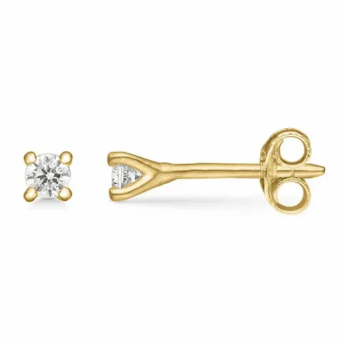 2,5 mm Støvring Design zirkon örhängen i 8 karat guld vit zirkon