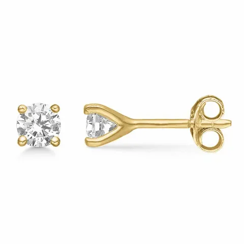 4 mm Støvring Design zirkon örhängen i 8 karat guld vit zirkon