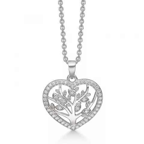 Støvring Design livets träd halskedja med berlocker i rhodinerat silver