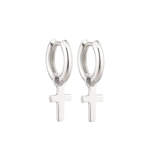 11 mm Støvring Design kors creol med hängen i silver