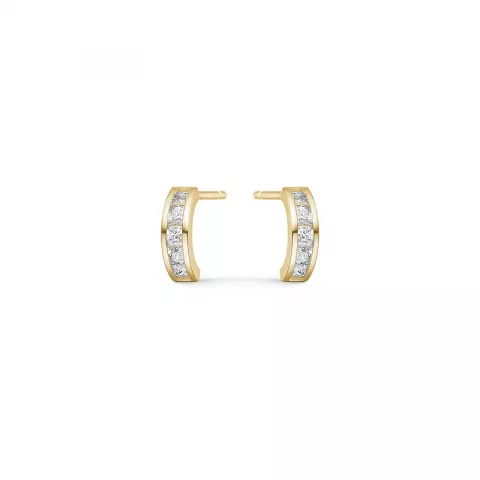 Støvring Design örhängen i 8 karat guld vit zirkon