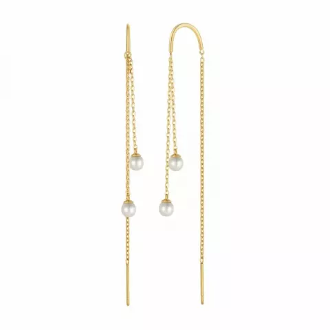 Støvring Design pärla kedja örhängen i 8 karat guld