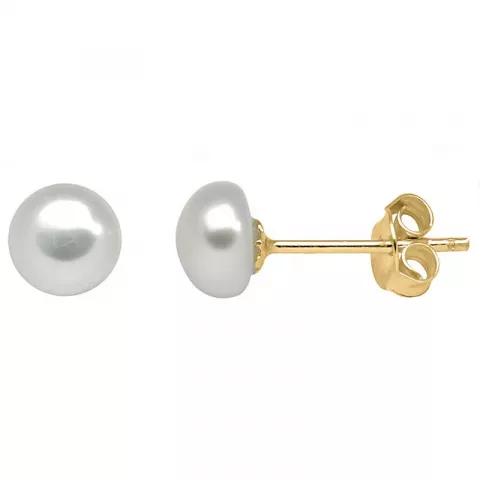 6 mm Støvring Design pärla örhängestift i förgyllt silver