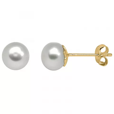 7 mm Støvring Design pärla örhängestift i förgyllt silver